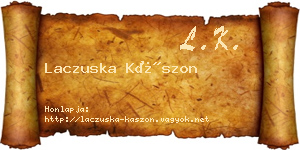 Laczuska Kászon névjegykártya